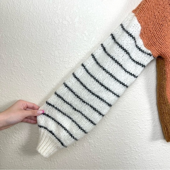 Madewell Wool Alpaca Blend Colorblock Balloon Sleeve Pullover Sweater Size S - Picture 6 of 12